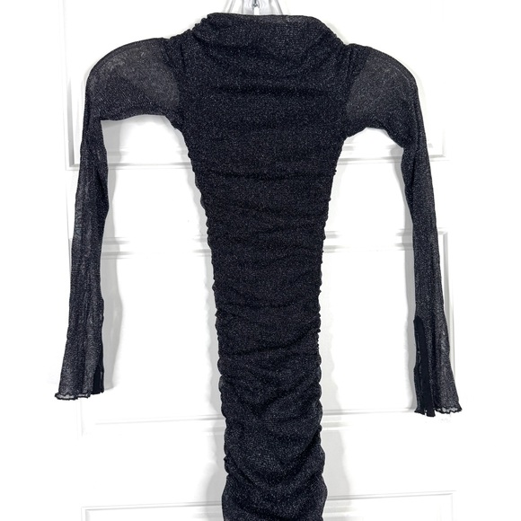 JONATHAN SIMKHAI STANDARD Alyssa Shimmer Tulle Dress NEW Size S Black Metallic - Picture 10 of 16